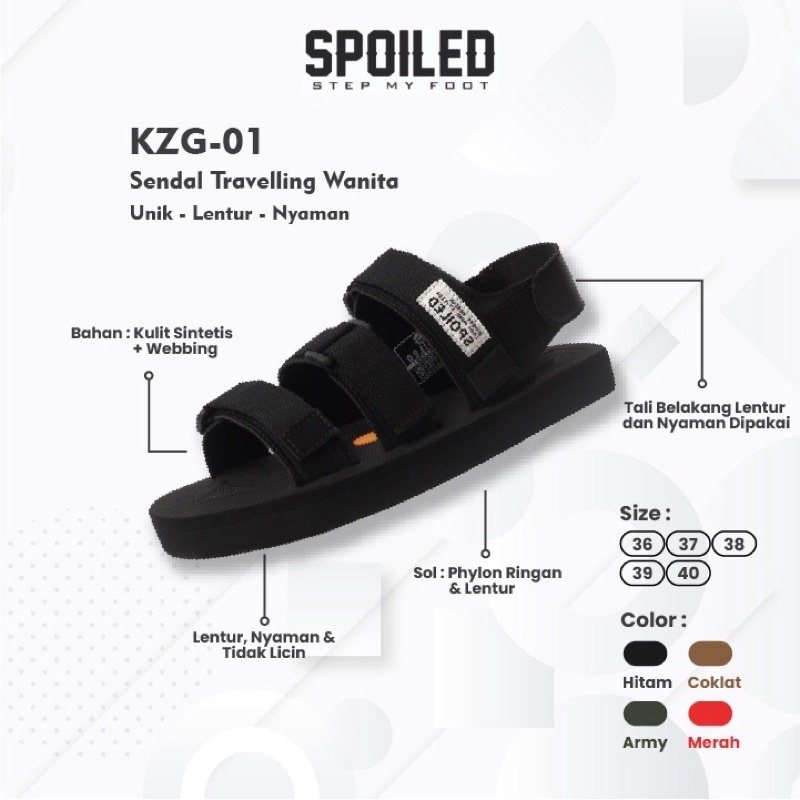 Spoiled - Fuji Yama 01 Sandal Cewek Wanita Perempuan Murah Sendal Tali Karet Sepatu Gunung Traveling