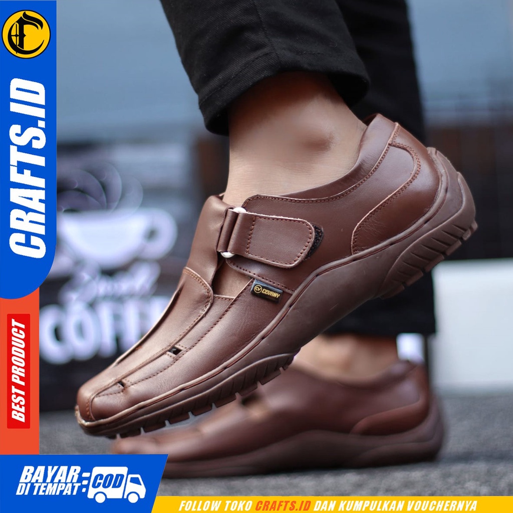 Crafts Britanic - Sepatu Kulit Slip On Casual Kerja Pria