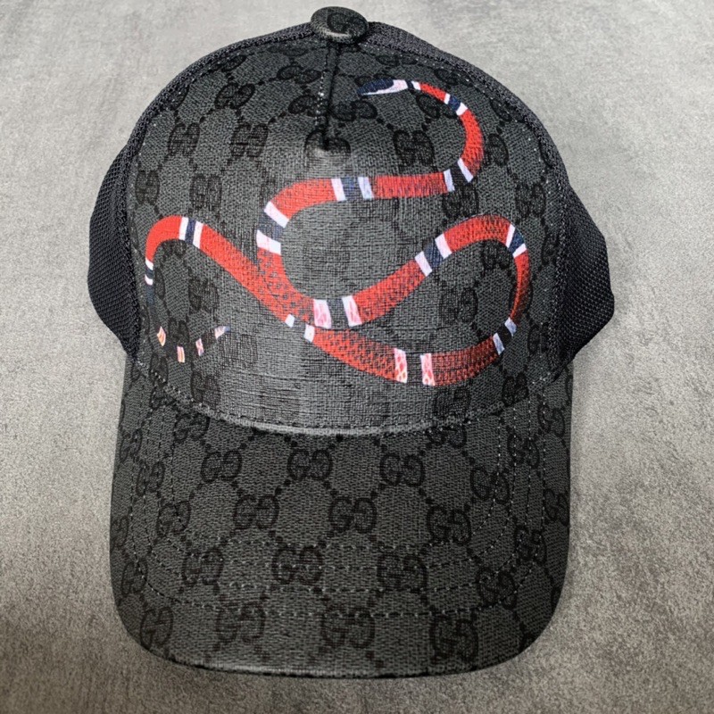 Topi Baseball Trucker Gucci Snake Cap Black Import