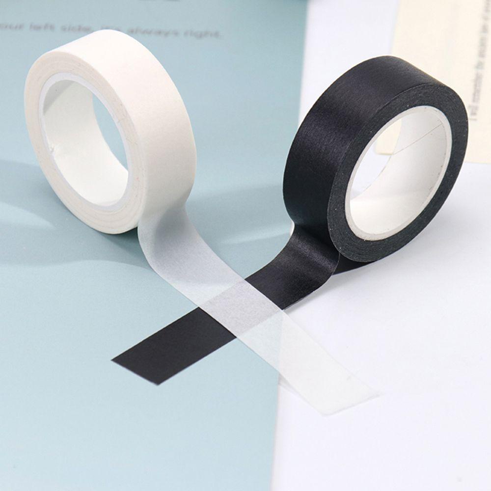 Agustinina Tape Perekat DIY Anti Kotor Scrapbooking Renovasi Rumah Stiker Putih Hitam Solid Stationery