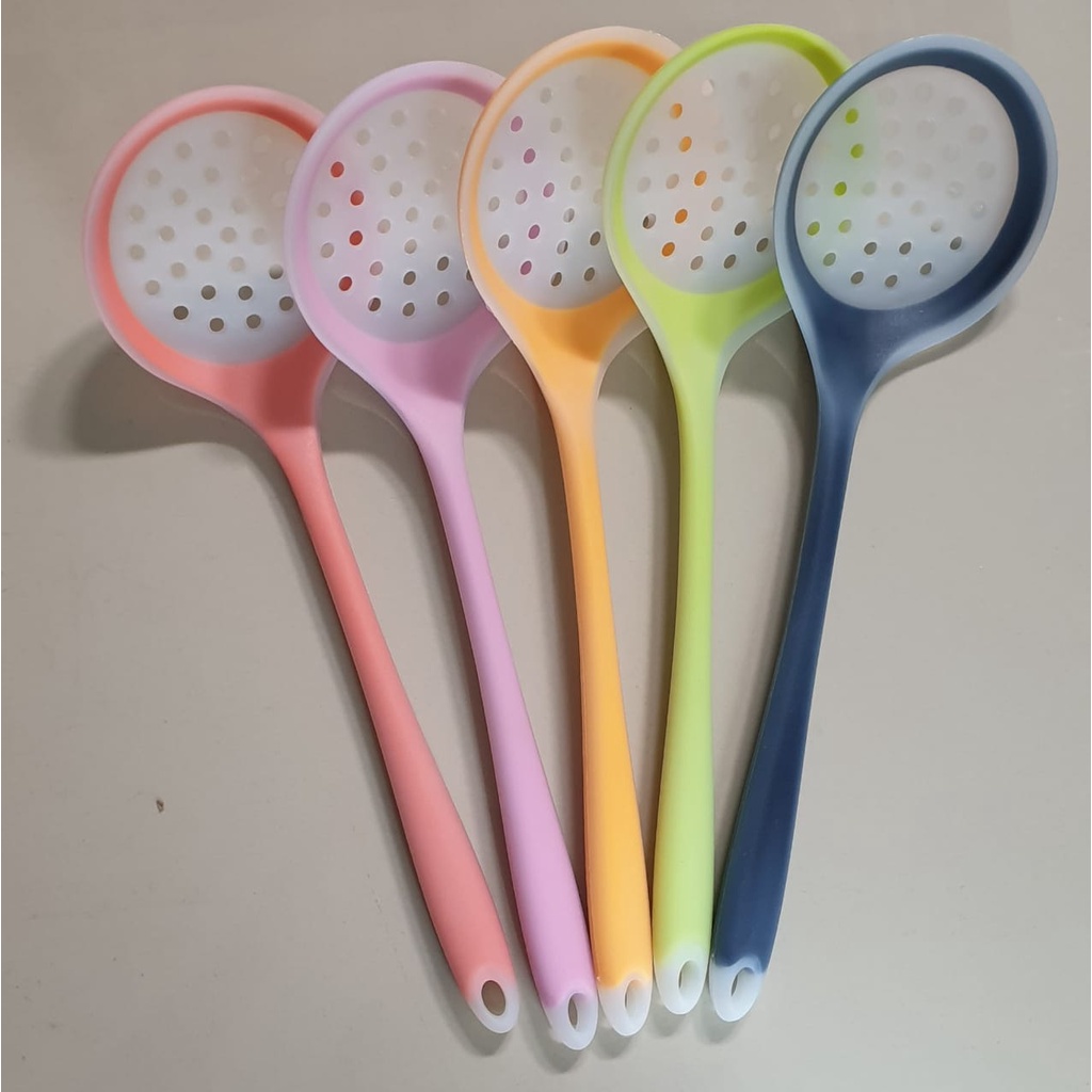 Spatula Silicone Skimmer Ladle 31Cm Sutil Silikon Saringan Tahan Panas