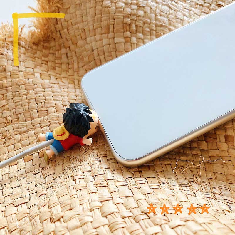 Case Pelindung Handphone Silikon Kawaii Gigitan Kabel Cosplay USB Charging Data Cord Protector Aksesori Anime