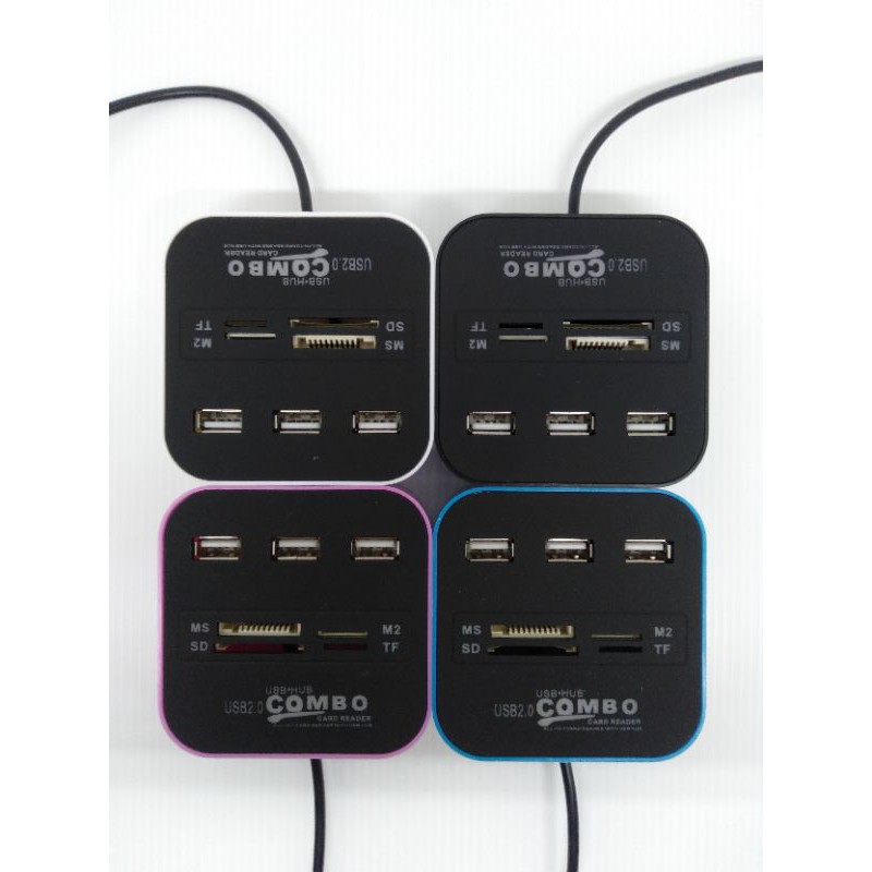 USB HUB 3 PORT + CARD READER 4 SLOT COMBO