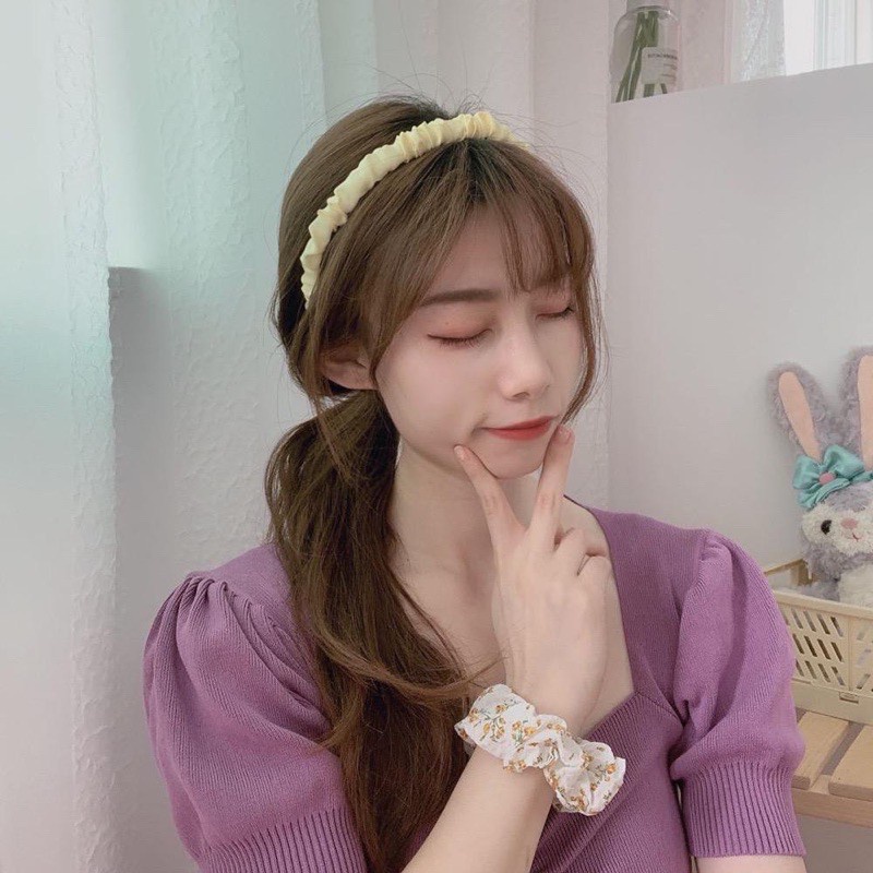 Murmerofficial R372  BANDO KOREA KERUT / BANDO SCRUNCHIE SATIN / HEADBAND KOREA FASHION / BENDO KOREA STYLE AKSESORIS RAMBUT WARNA PASTEL