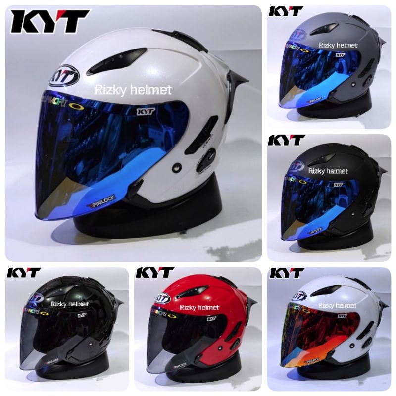 helm half face KYT galaxy paket ganteng polos