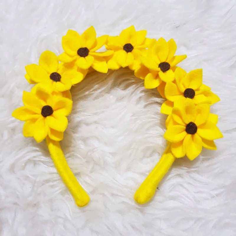 Bando Bunga Matahari Kostum Bunga Sun Flower bando Floral kuning