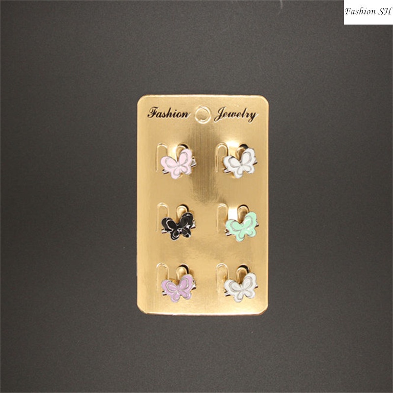 6pcs Bros / Pin Butterfly Kecil Multifungsi Untuk Aksesoris Scarf / Syal M70038-1