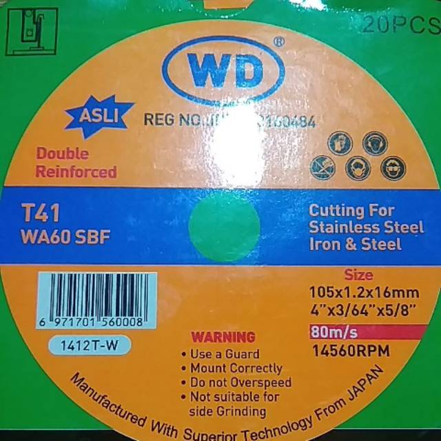 Mata gerinda potong wd satu dus isi 20 pcs