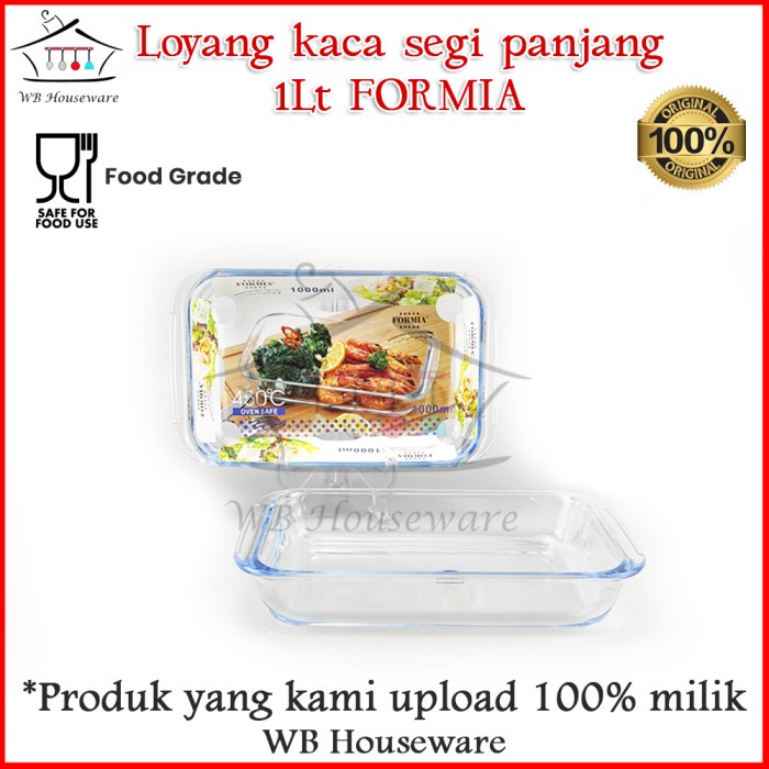 Loyang Kaca - Loyang Kaca Prasmanan 1Liter / Wadah Saji Kaca Tahan Panas Formia