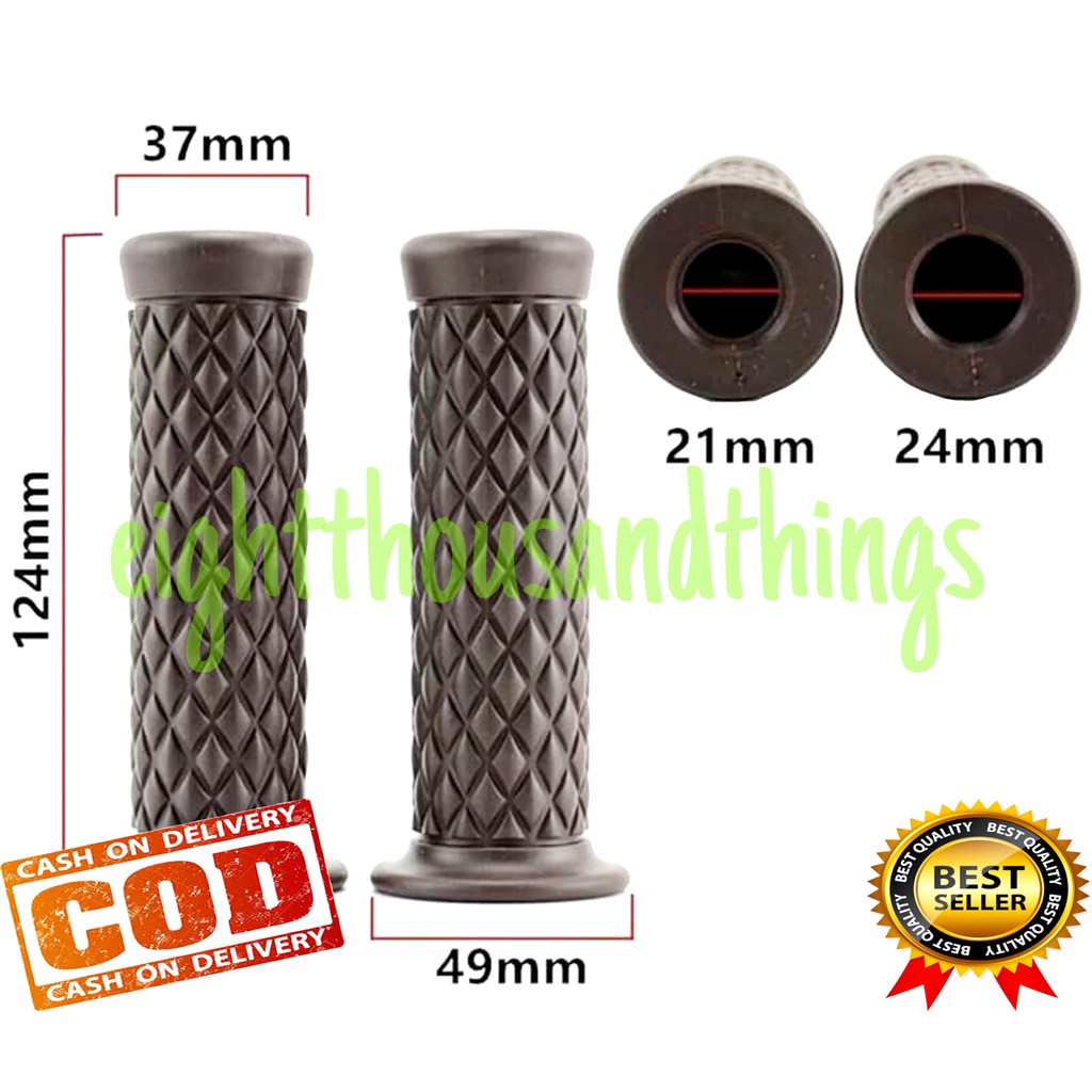 Handgrip Wajik Hitam Coklat Muda Coklat Tua Klasik Caferacer Japstyle Vespa W175 diamond custom GRIP