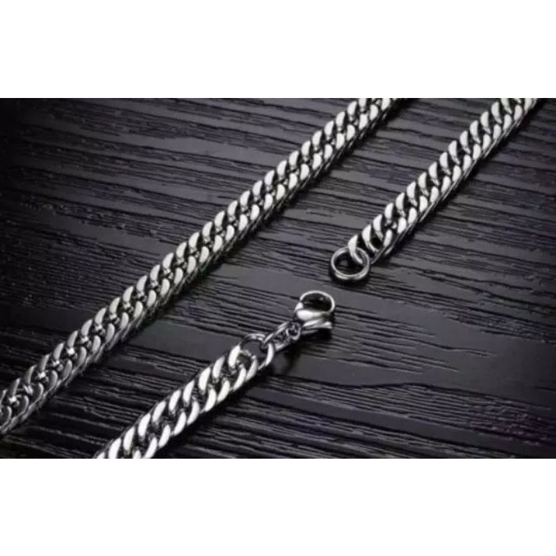 KALUNG RANTAI PADAT DOMPET 45/50/60 CM TITANIUM FASHION PRIA WANITA VIRAL BAGUS MURAH