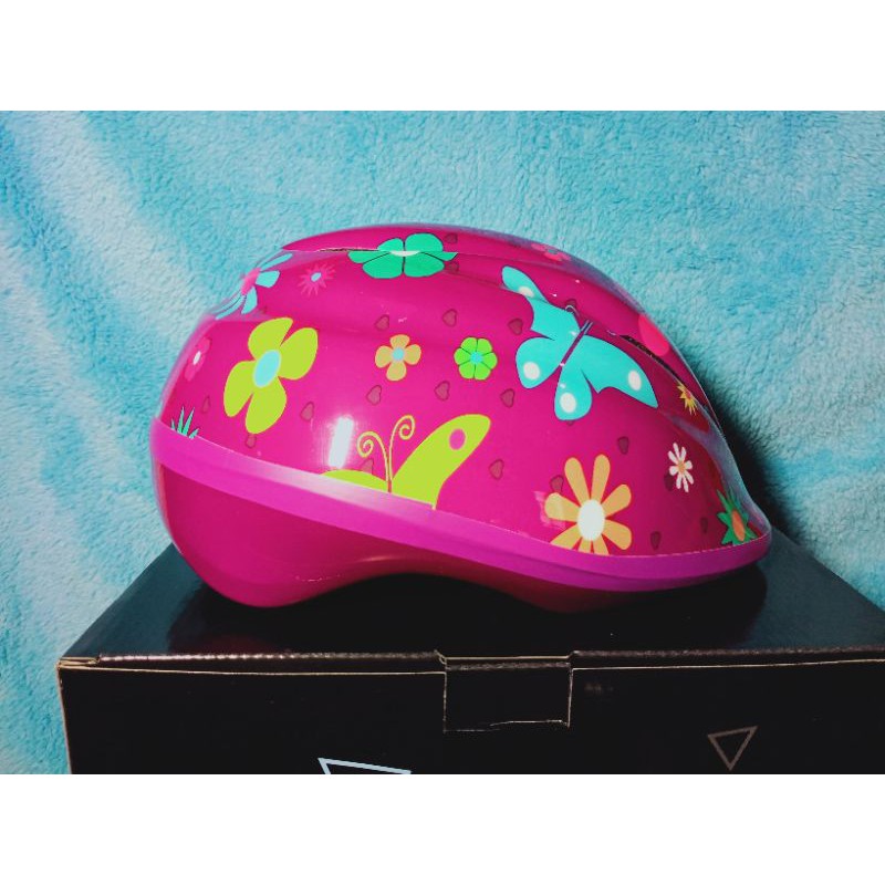 helm sepeda anak polygon whale/flower motif bunga kupu-kupu -original