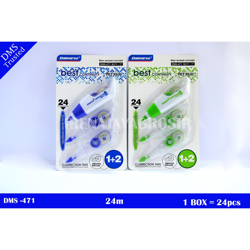 

Correction tape hemat isi 3 / tip x roll / tipe x pita / Daimarse dms-471