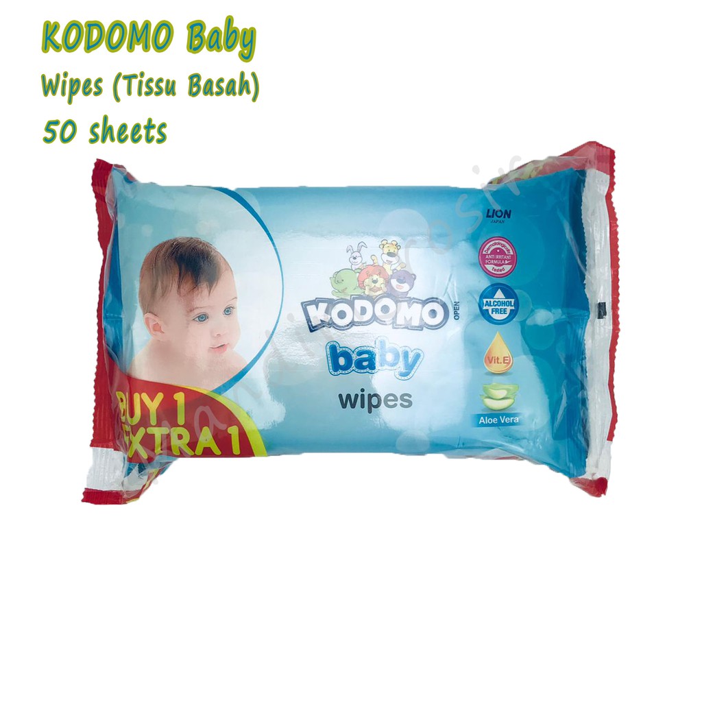 Tissu Basah * Kodomo * Aloe Vera * 50 shett