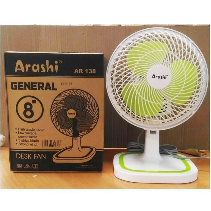 Kipas Angin Arashi General Fan AR 138 - Kipas Angin Duduk Meja Deskfan 8 inch