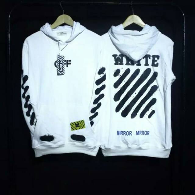 Hoodie Pullover Off White Mirror Sweatshirt Premium