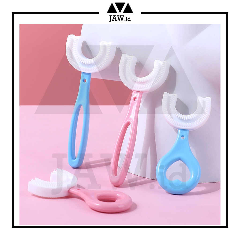 JAW.ID Sikat Gigi Anak Bayi Bentuk U / Sikat Gigi Silikon Lembut BPA Free Kids Toothbrush