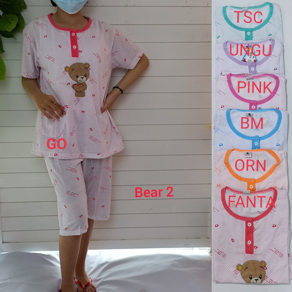 gof BABYDOLL BOBO STANDART Dewasa 3/4 Pakaian Wanita Setelan Baju Tidur Busui Piyama