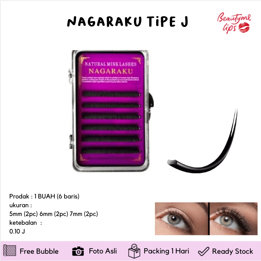 NAGARAKU Tipe J khusus Bawah Mata Halus Termurah Underlash Eyelash / TAYA UNDERLASH Bulu Mata Bawah