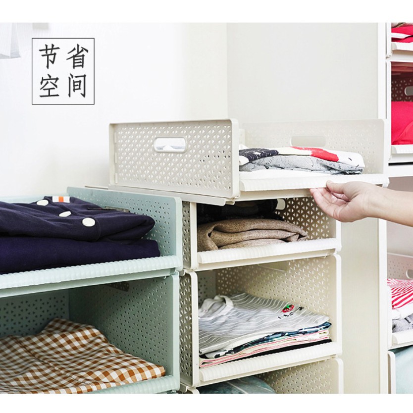 Adda Home - Rak Baju Pakaian Buku Sistem Laci Storage Box Organizer Bisa Disusun