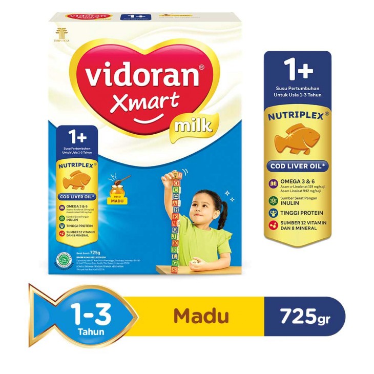 Vidoran Xmart Milk 1+ 3+ VANILA MADU 700gr Nutriplex (Promo)