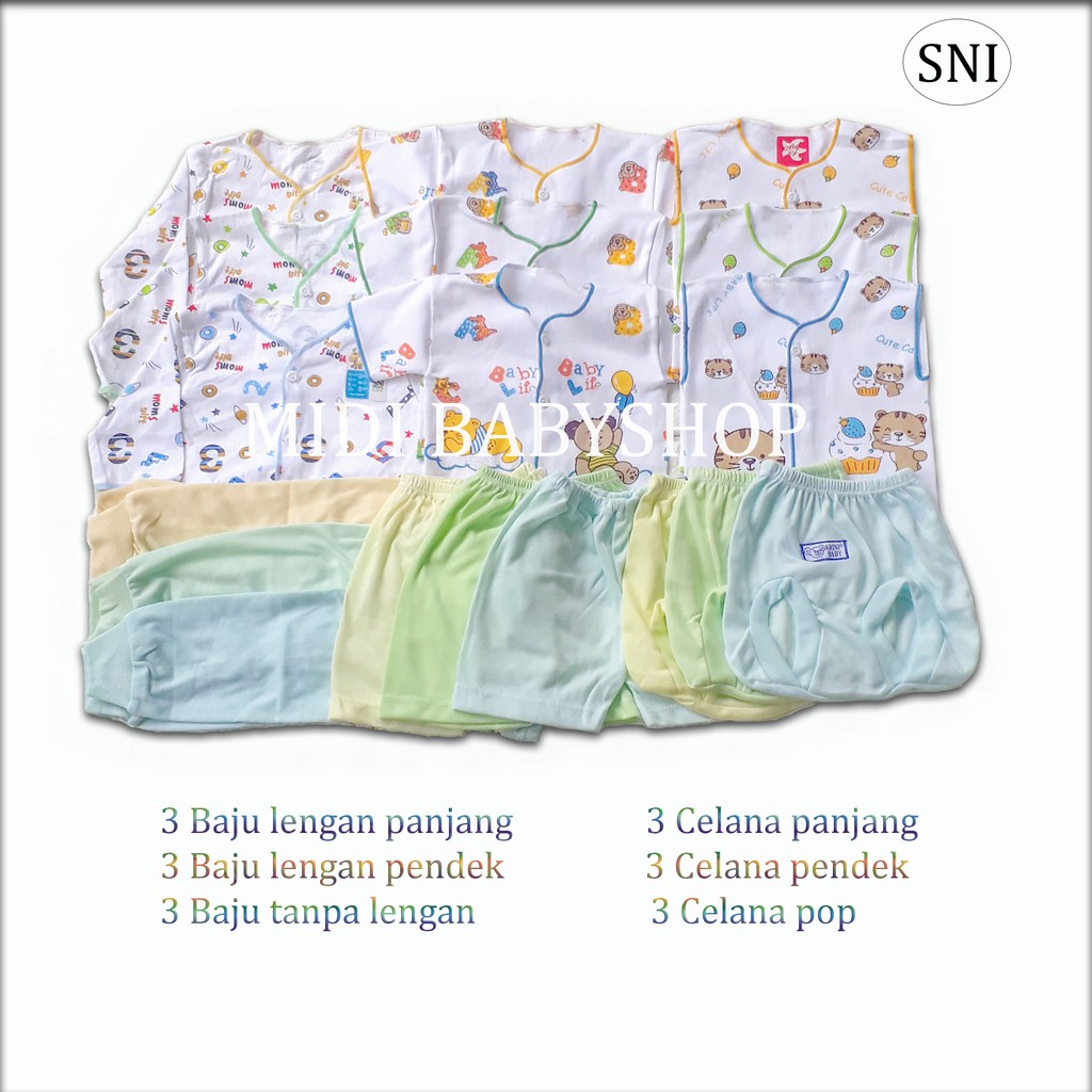 (0-3 bulan) 33 Pcs Paket hemat perlengkapan bayi laki-laki baru lahir / newborn murah SNI