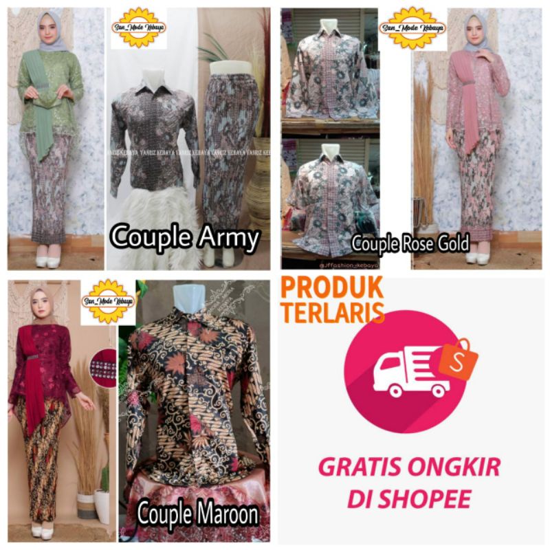 Kebaya Couple / Kebaya Aurora Selendang / Kebaya Modern / Kebaya / Baju kebaya modern /  kebaya mode