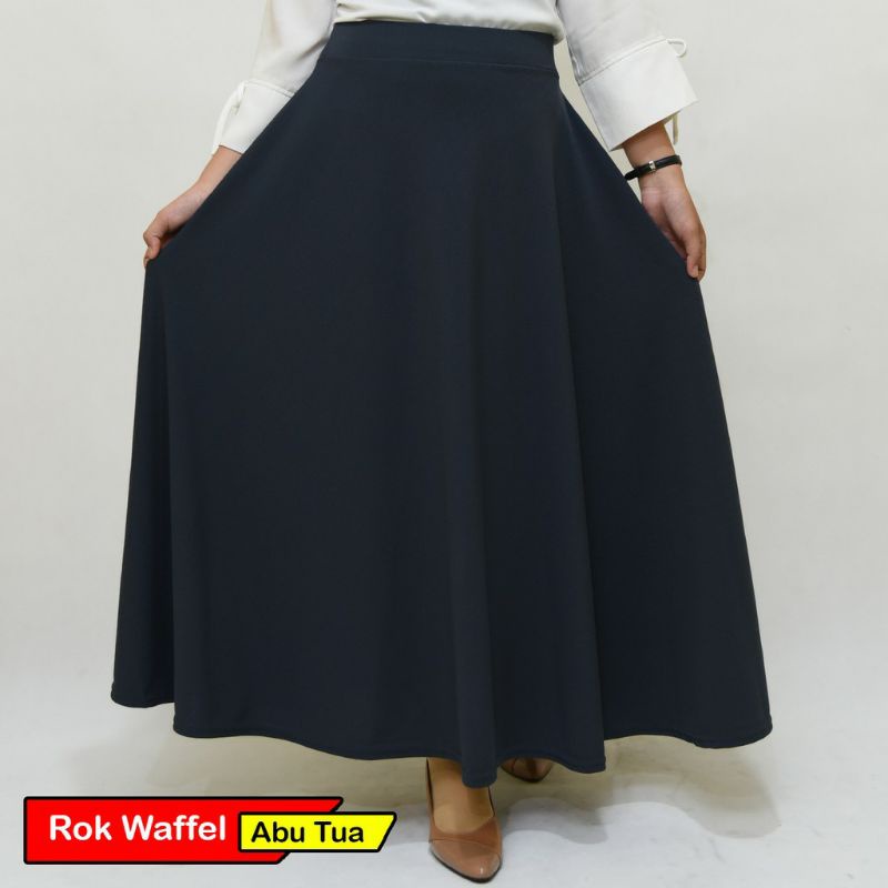 [Fashion Muslim] ROK WAFFLE MAYUNG | karet | wafel