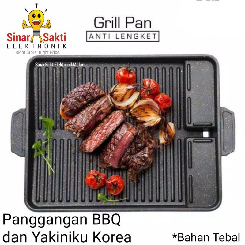 Grill Pan Bbq Korean Alat Pemanggang Yakiniku Panggangan Daging Korea