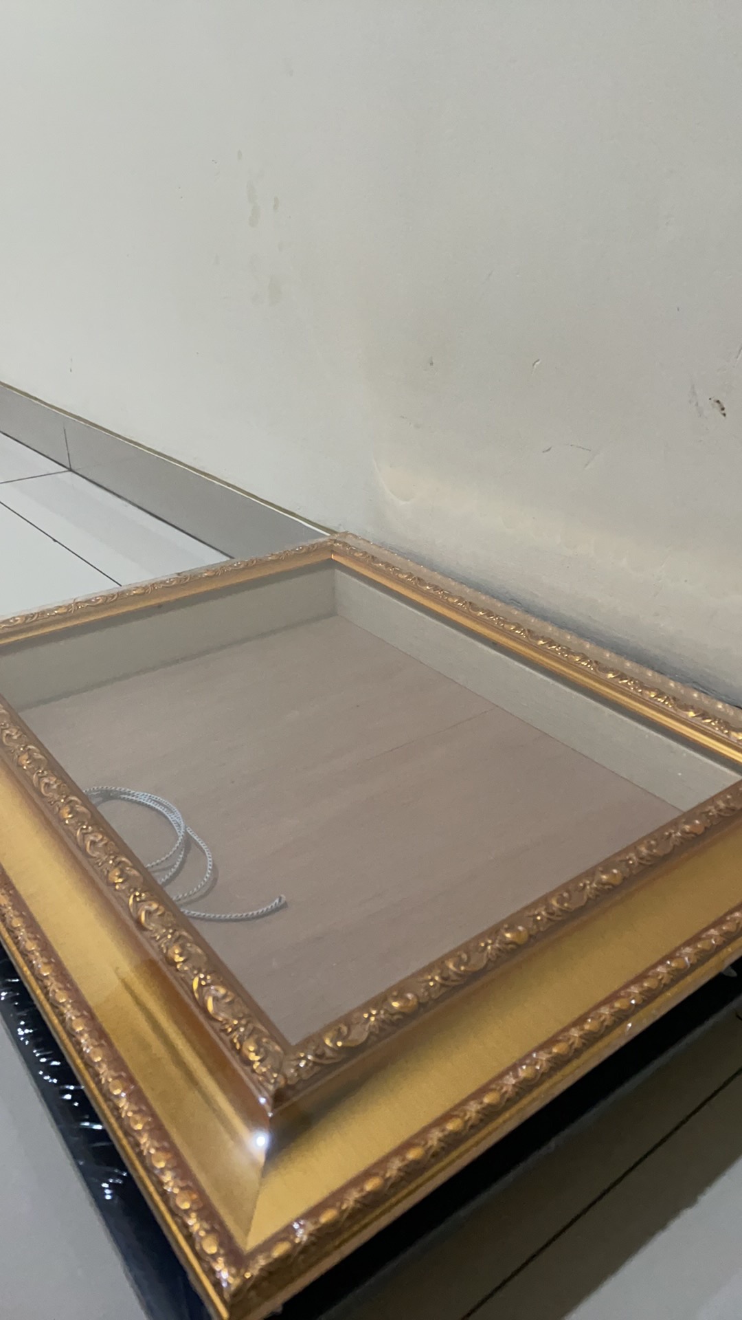 Tipe Co3 Dobel Linen Hitam - Pigura Mahar Minimalis Dobel Linen Hitam - Bingkai Mahar Uk. 30x40