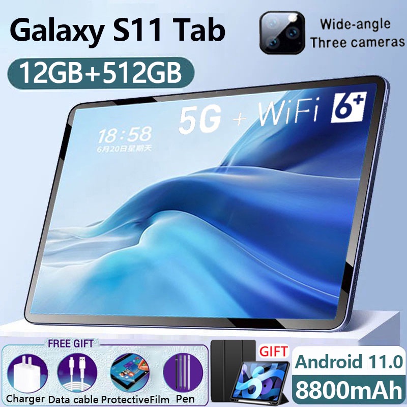 Tablet PC Baru P20 12GB + 512GB Tablet Android 8 inch Layar Full Screen Layar Besar Wifi 5G Dual SIM Tablet Untuk Anak Belajar hp tablet tab Tablet Gaming