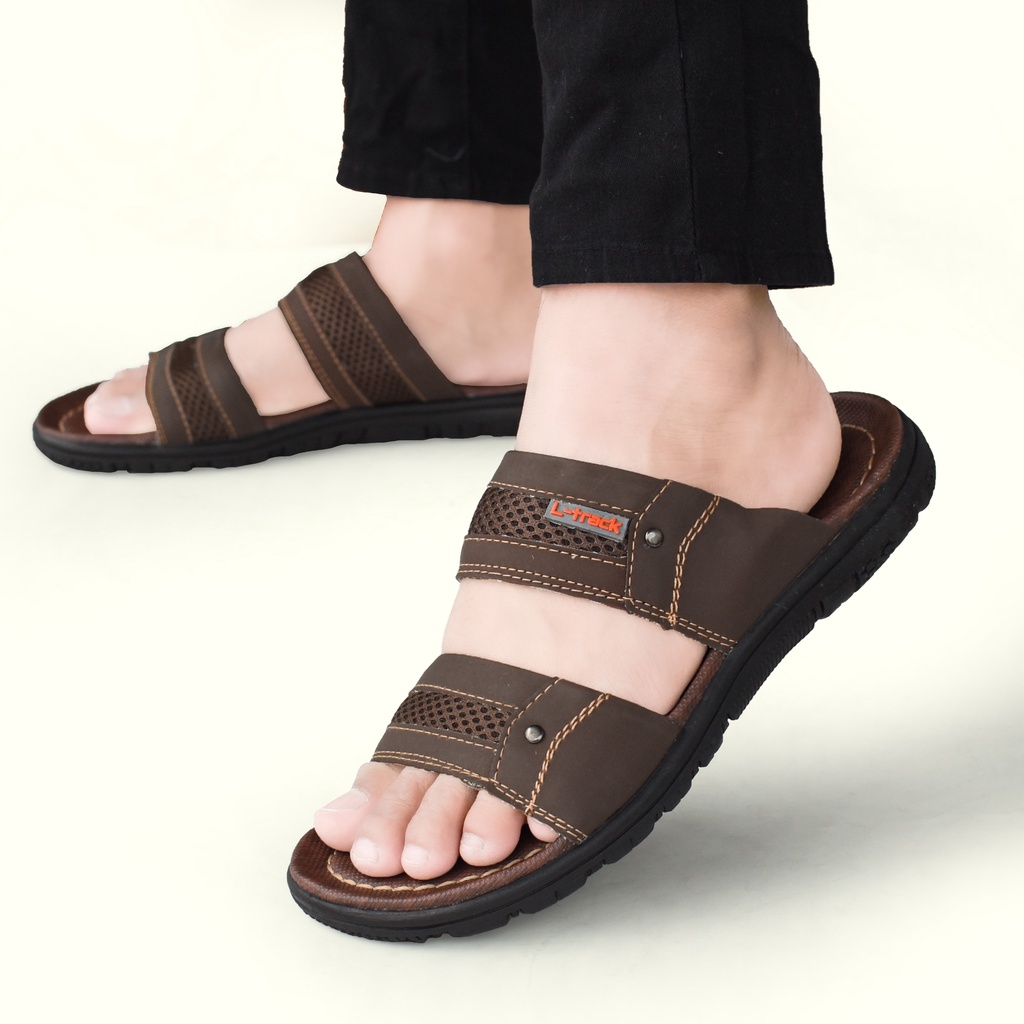 Sandal kulit davis 11 pria dewasa model slop nyaman dan milenial Upper kulit sendal lebaran selop terbaru keren slide terlaris ringan