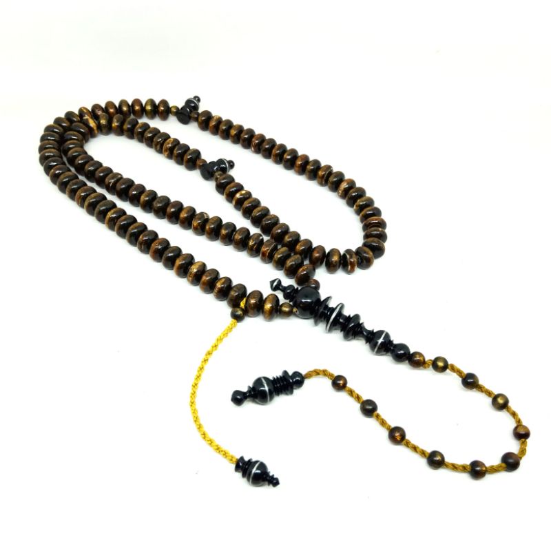 Tasbih Yuser Akar Bahar Tali Arus Motif Pipih, Tasbih 99 Butir Antik Kualitas Super