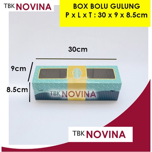 KOTAK KUE BOLU GULUNG/ BOX CAKE BOLU/ DUS BOLU KUE ULANG TAHUN GRETEL LUX