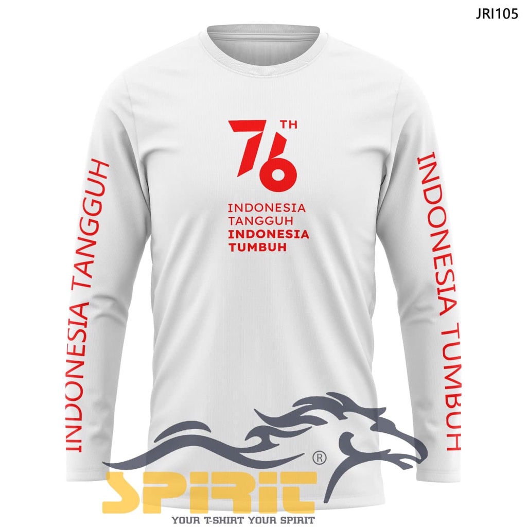 T-Shirt Indonesia Tumbuh Indonesia Bangkit HUT RI 76 Tahun Lengan Panjang