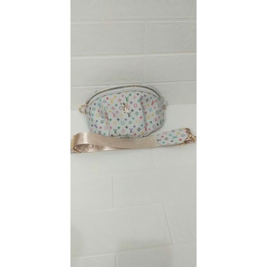 Tas wb lv putih / selempang / sling bag / waist bag / tas pinggang