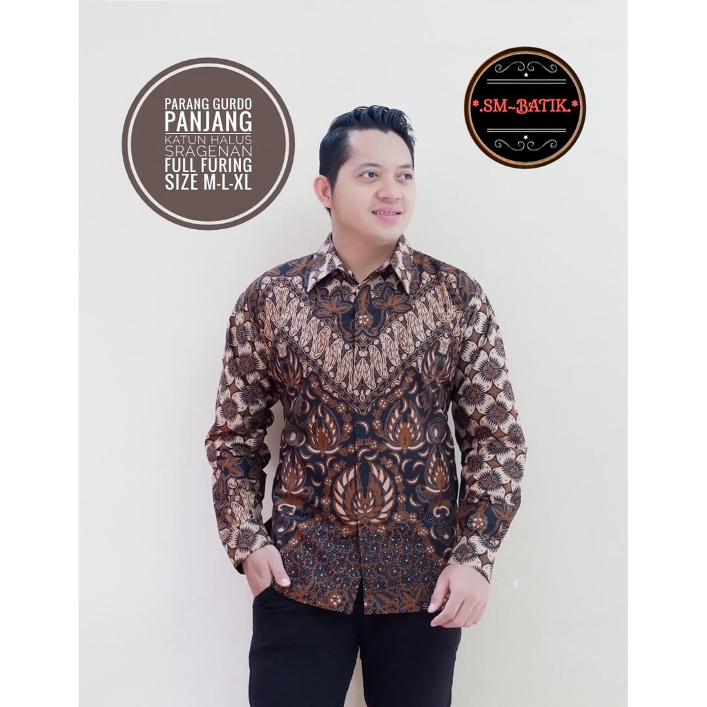 PARANG GURDO SM KEMEJA BATIK PRIA SOLO LENGAN PANJANG PENDEK LAPIS FURING PREMIUM CENDRAWASIH KUNING CENDRAWASIH UNGU BANGAU LEMON WISAKA MERAH PARANG KAWIBAWAN PERMANA MERAH BANGAU LEMON PANJI LESMONO NAVY GUNARDO BIMO IJO GUNAWAN GURDO IJO NAGA ABU KLA