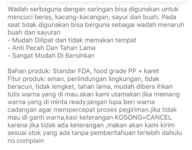 BASKOM LIPAT KERANJANG SILICONE TEMPAT CUCI PENIRIS BERAS BUAH SAYURAN