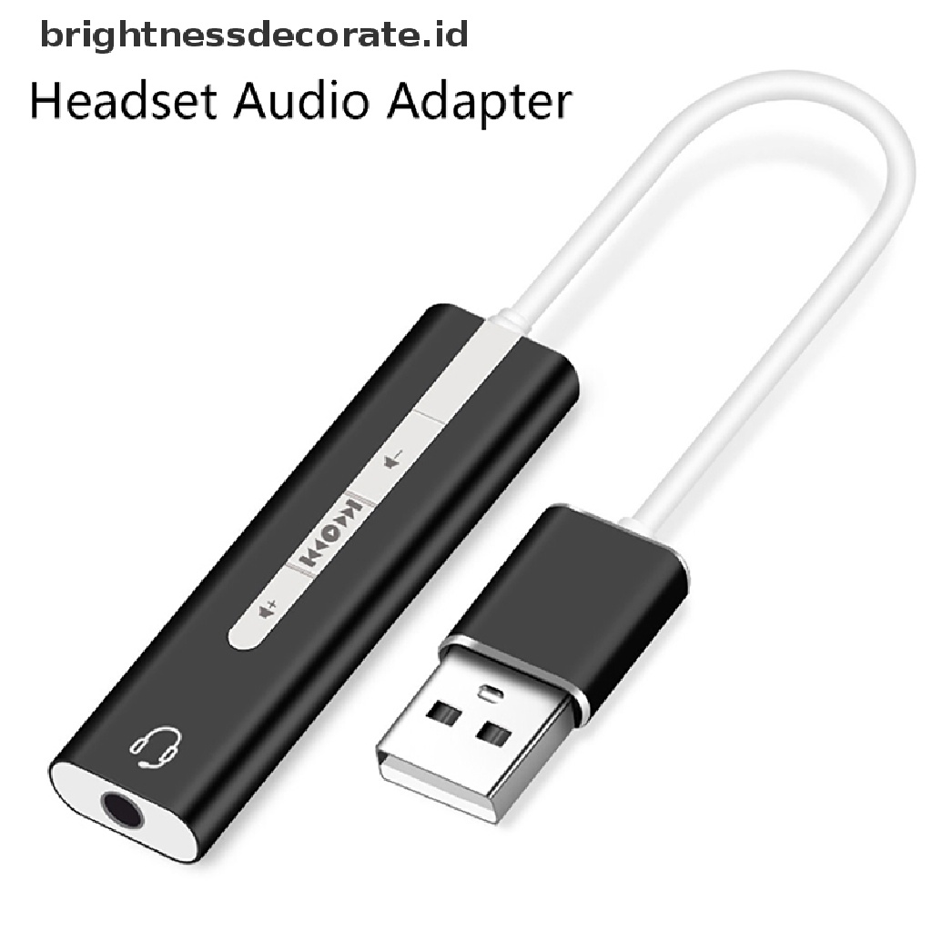 1pc Adapter Sound Card Eksternal Usb Ke Jack 3.5mm Stereo Untuk Headset