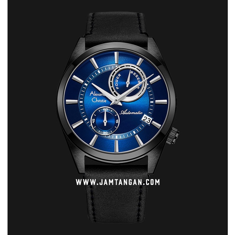 Alexandre Christie AC 3041 MA Automatic Man Blue Dial Black Leather Strap