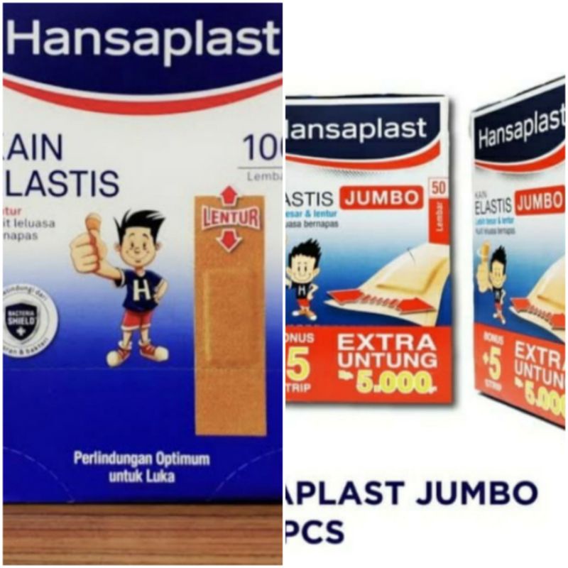 Hansaplat Strip 100 pcs / Hansaplast Jumbo 50 Pcs / Handsaplast Stril 100pcs / Hansaplast  Jumbo 50