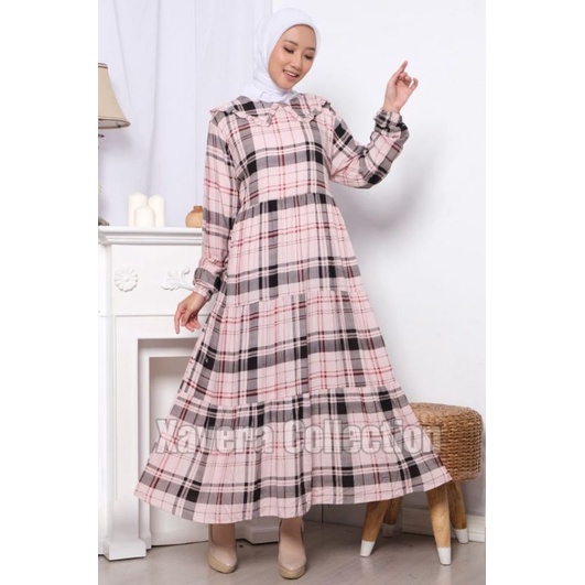 XC - Midi Dress Burbery / Midi Dress Terbaru / Dress Wanita Trendy / Dress Burbery