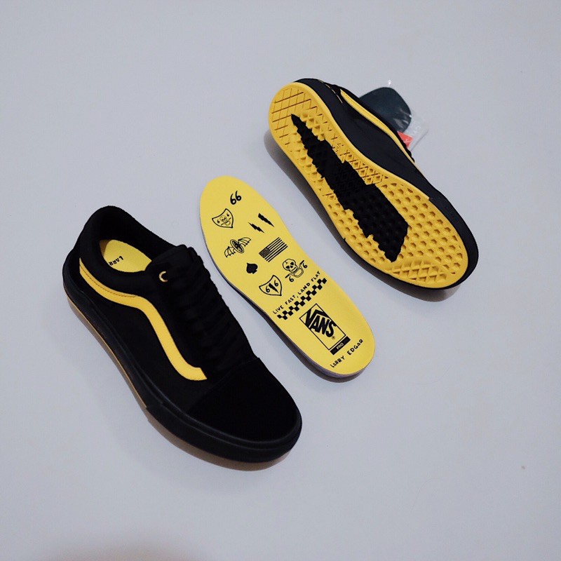 Vans Oldskool “Pro” BMX Larry Edgar Black Yellow (Popcush Insole)