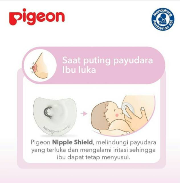 Pigeon Natural Fit Silicone Nipple Shield /Pelindung puting /Putih sambung