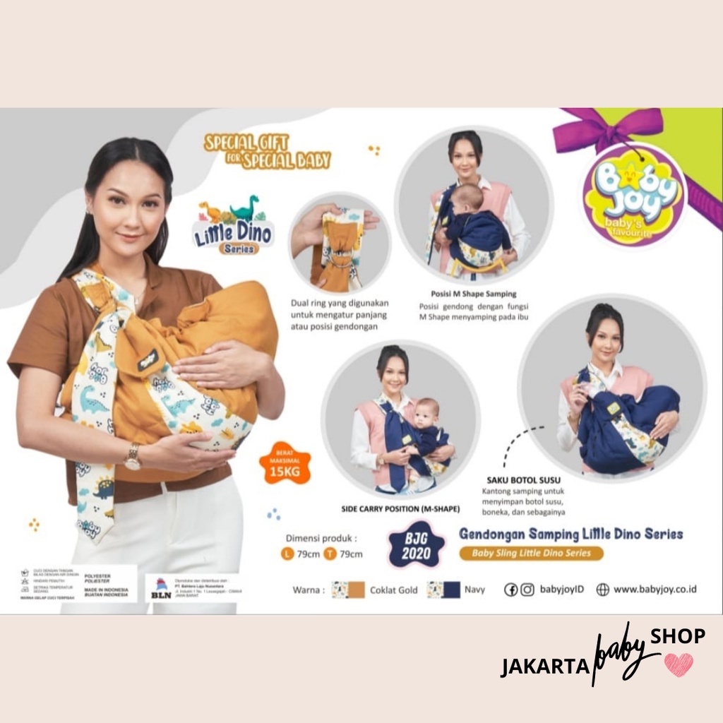 GENDONGAN SAMPING LITTLE DINO BABY JOY BJG2020