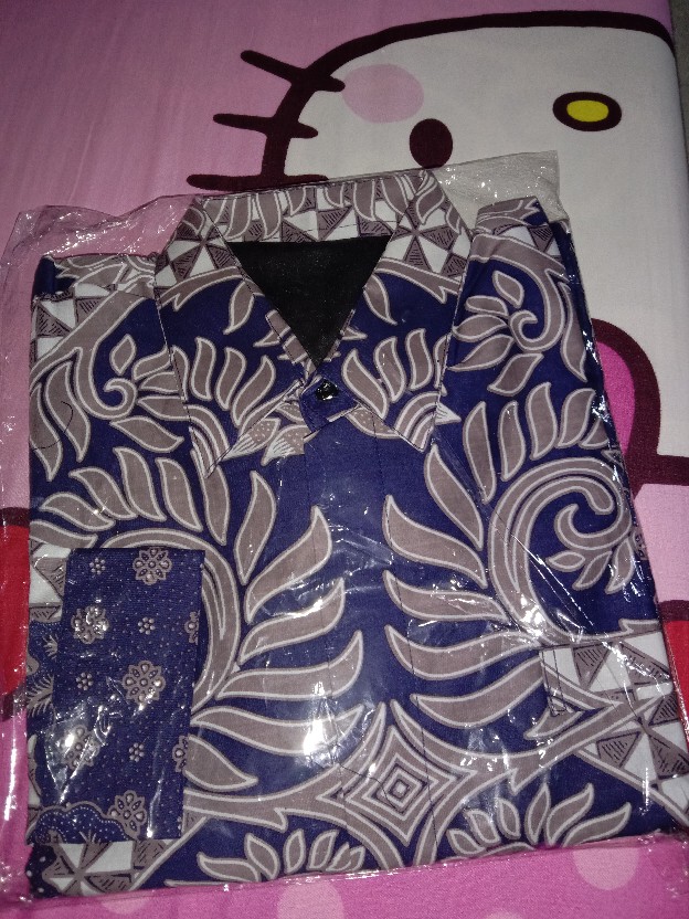 Kemeja Batik Pria Full Furing Gardha Navy Katun Primisima Batik Solo Batik Blue Biru Dongker