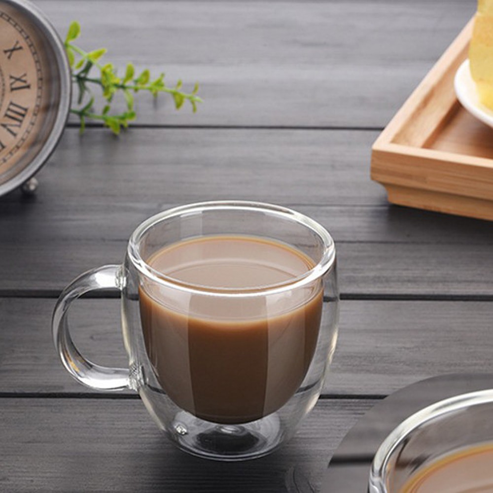 MPro Mall Cangkir Kopi Double Wall / Cangkir Kopi Dua Lapis / Coffee Mug Anti Panas Unik 200ML 350ML