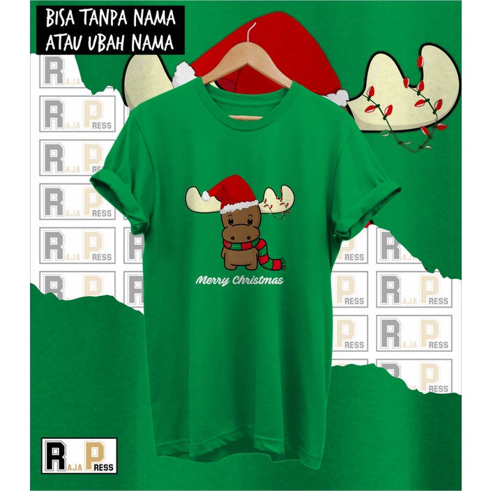 KAOS NATAL REINDEER MERRY CHRISTMAS KATUN COMBED 30S