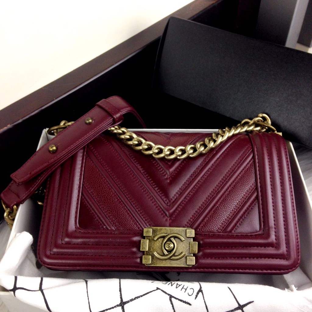 New Arrival CHANEL BOY Chevron Mix Leather 6962#spss3