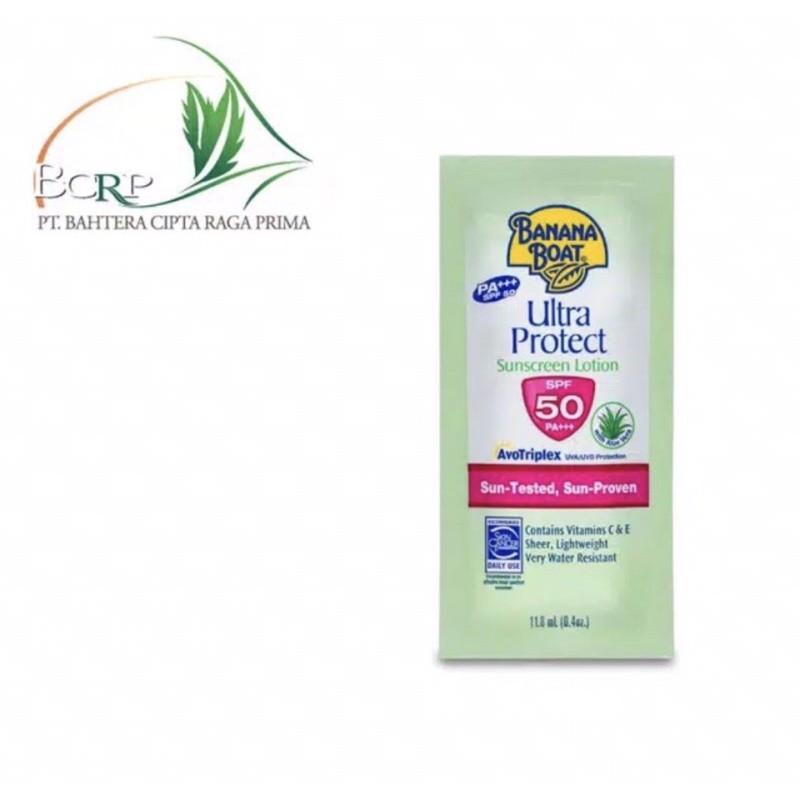 Sunblock Banana Boat - Sachet Ultra Protect Sunscreen Lotion SPF 50 - 11,8 ML original